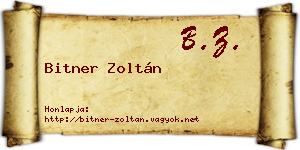 Bitner Zoltán névjegykártya